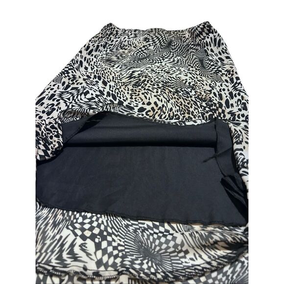 L Amadei By D.P. Altomonte Animal Print Max Skirt Ruffled Ends Women’s Size XL V - Picture 6 of 9